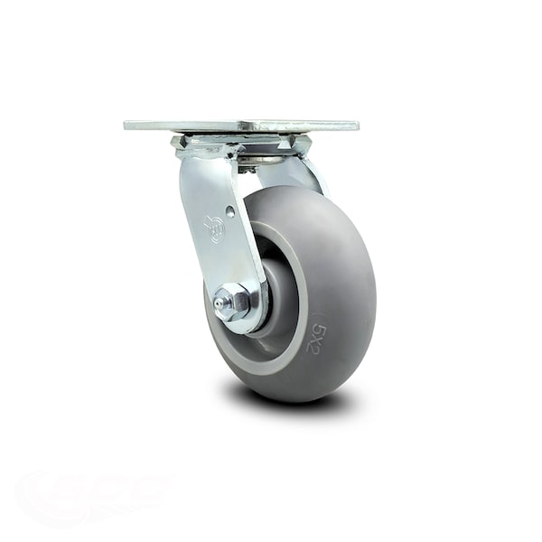 Service Caster 5 Inch Thermoplastic Rubber Wheel Swivel Caster with Roller Bearing SCC SCC-30CS520-TPRRD - main
